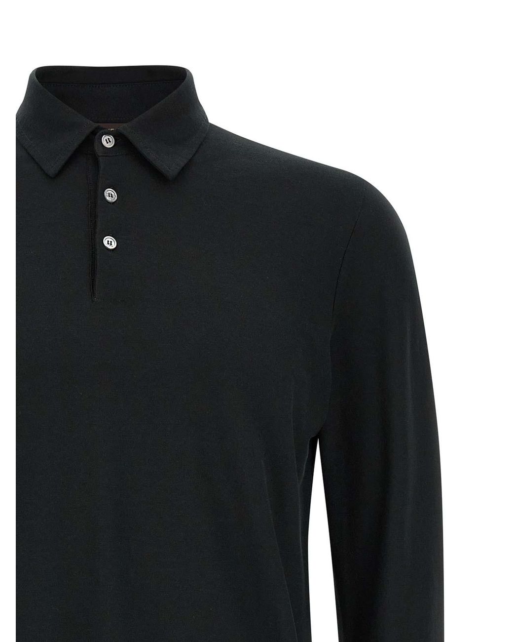 Zanone Black Ice Cotton Polo Shirt for men