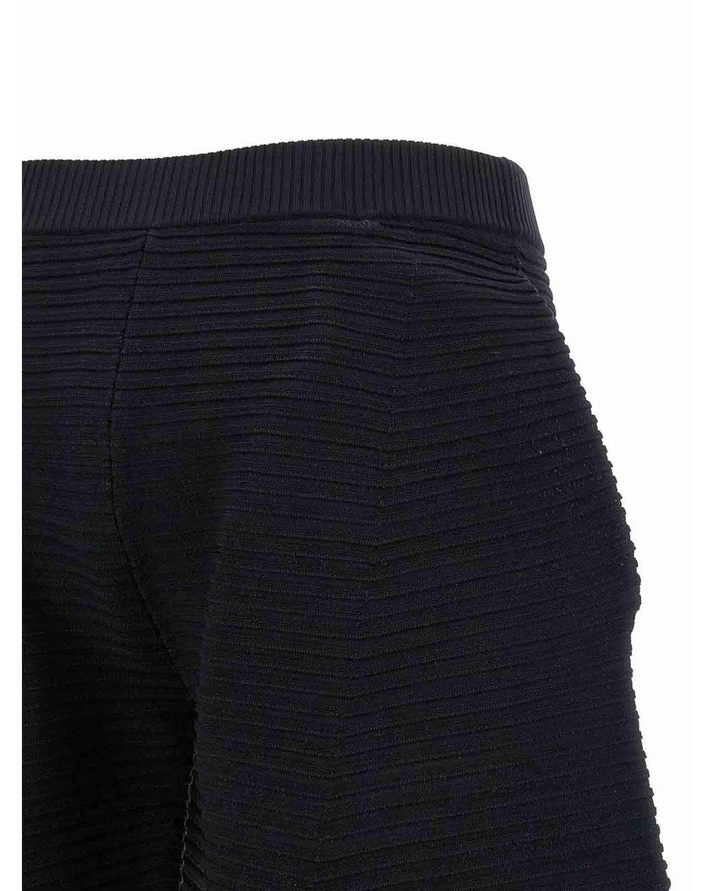 Issey Miyake Blue Corrugated Knit Pants
