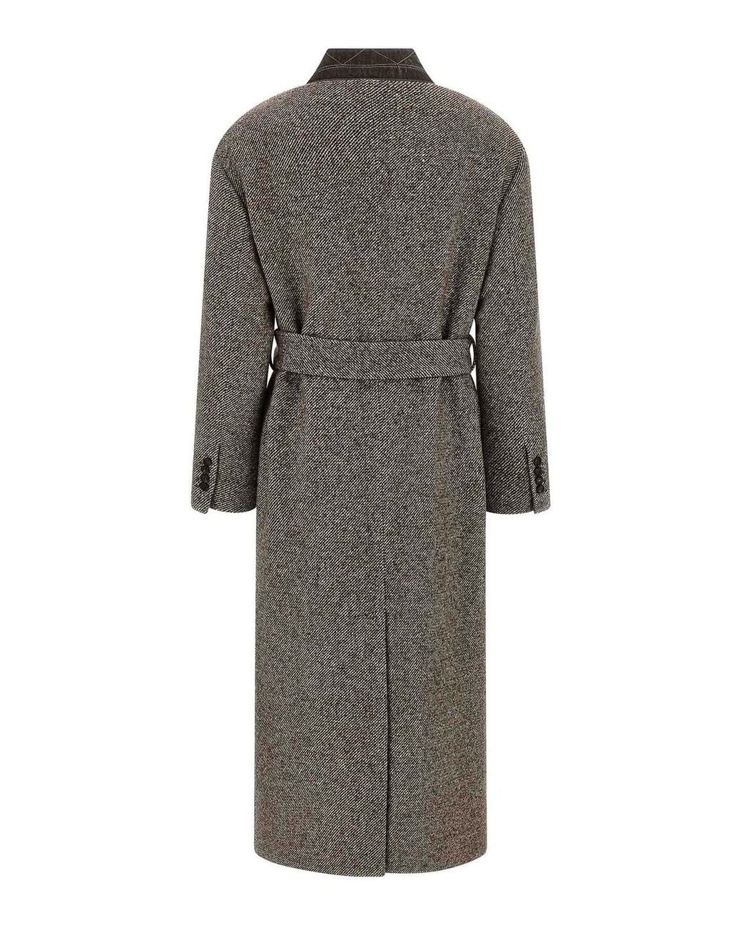 Brunello Cucinelli Gray Single-Breasted Coat