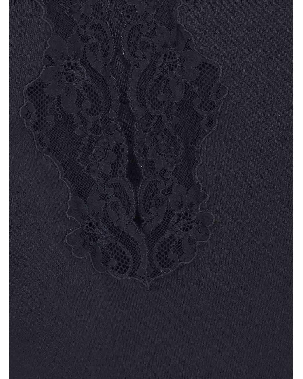 Balmain Black Midi Skirt With Lace