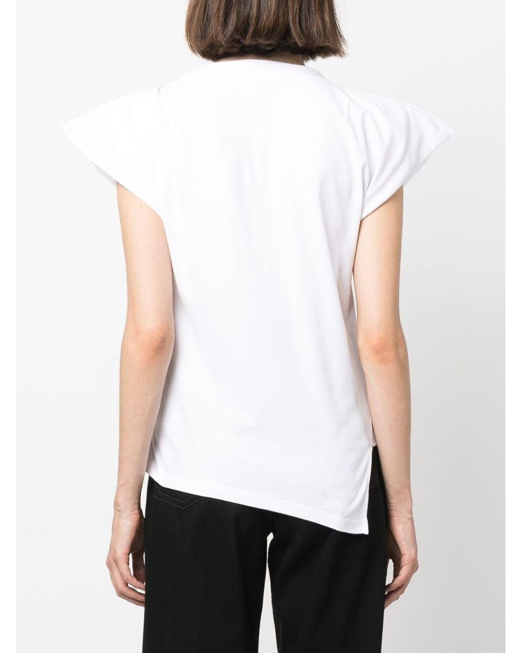 Isabel Marant White Sebani Padded Asymmetric T-Shirt