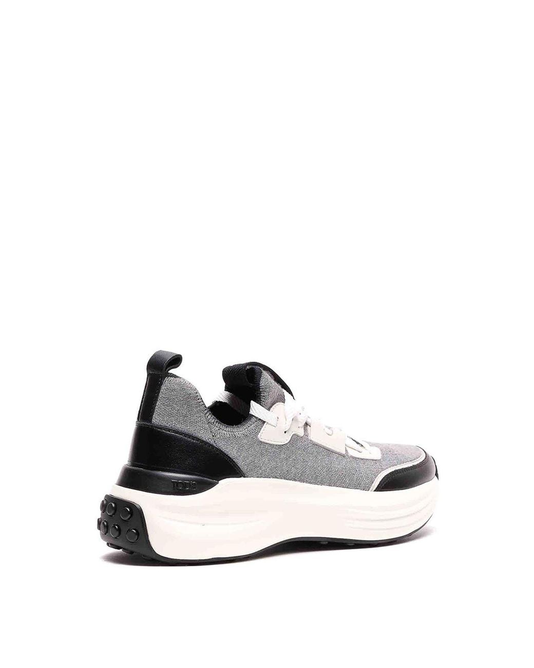 Tod's White Fabric And Leather Sneakers