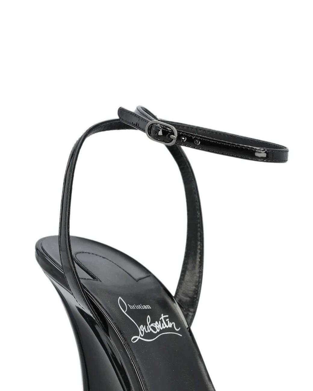 Christian Louboutin White Zeezeenella Patent Leather Sandals