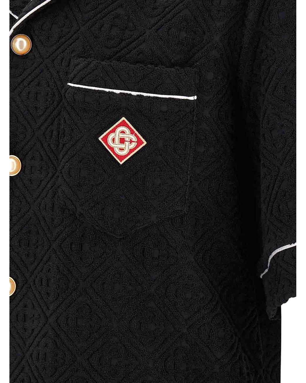 Casablanca Black Toweling Monogram' Shirt for men