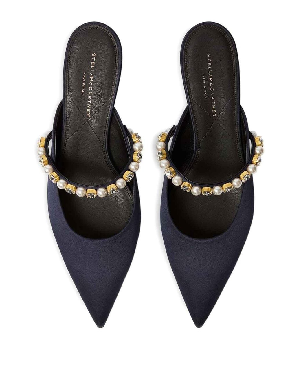 Stella McCartney White Elsa Pearl And Crystal Mules