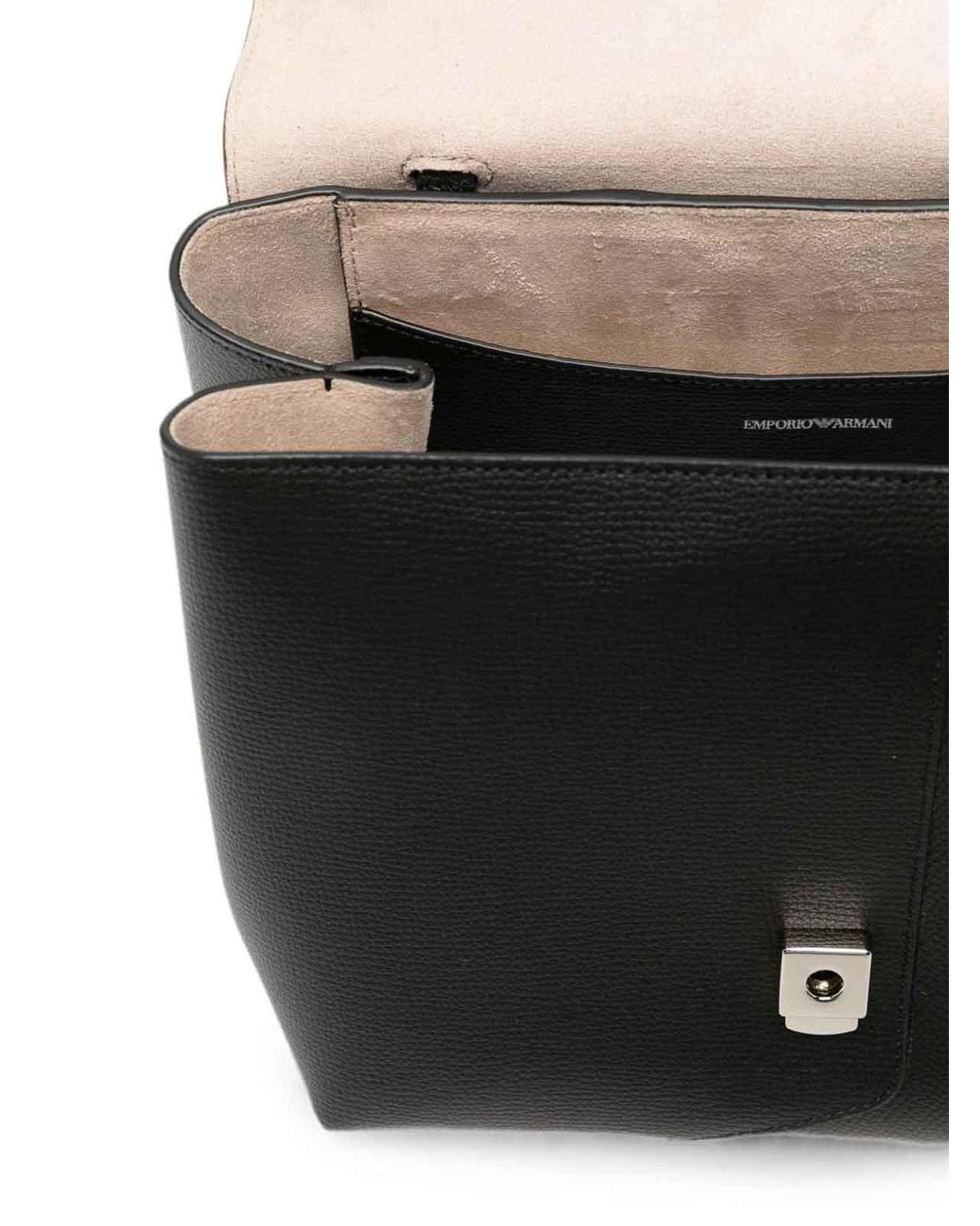 Emporio Armani Black Medium Leather Handbag