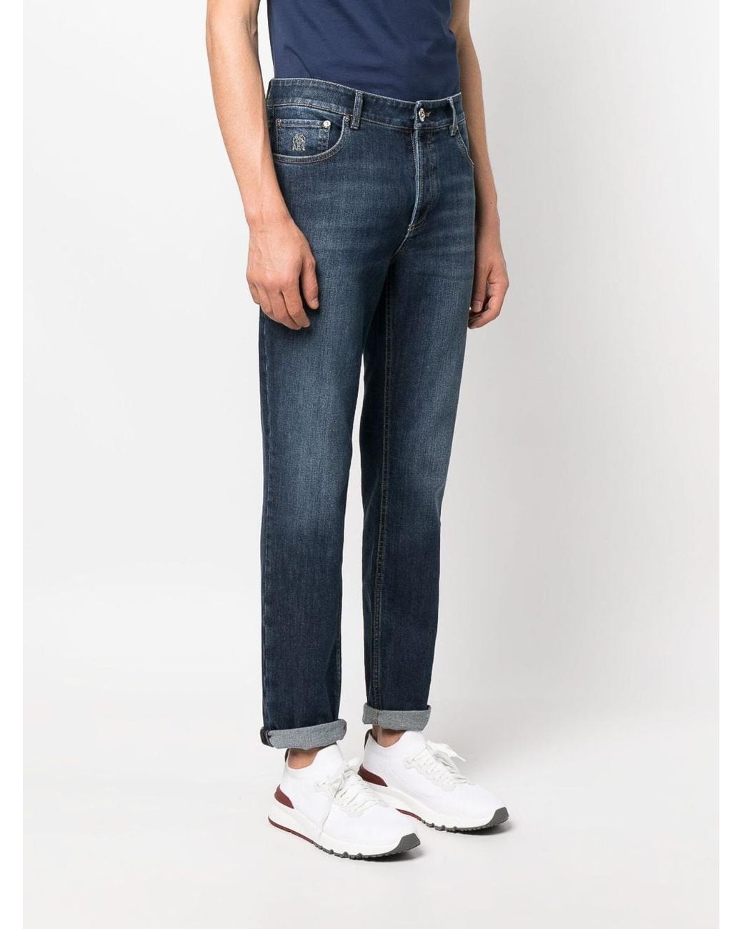 Brunello Cucinelli Blue Denim Pants for men
