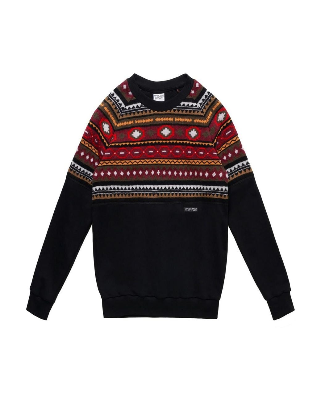 Marcelo Burlon Red Folk Cross Stripe Knit Sweatshirt for men