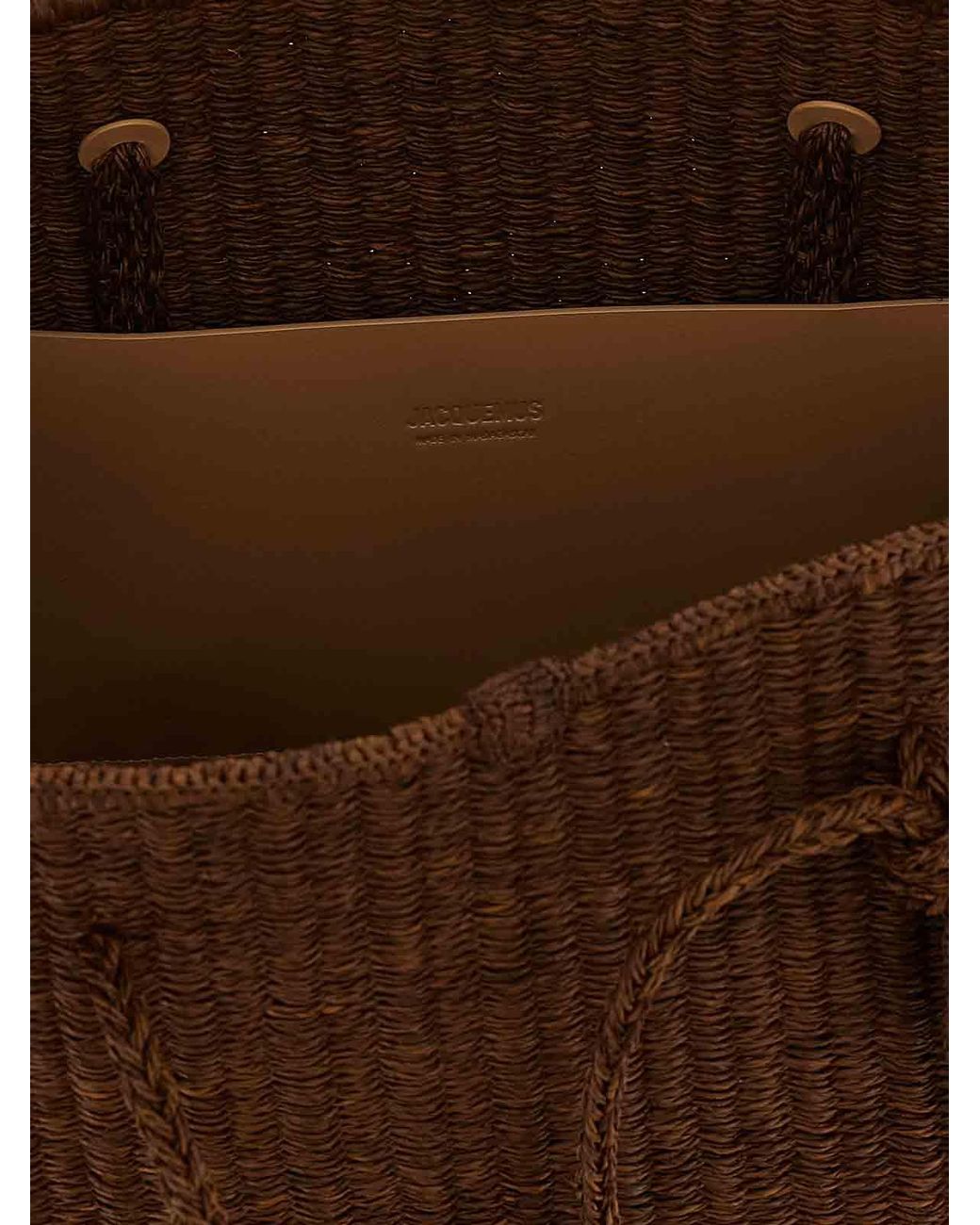 Jacquemus Brown Le Grand Turismo Raphia' Shopping Bag
