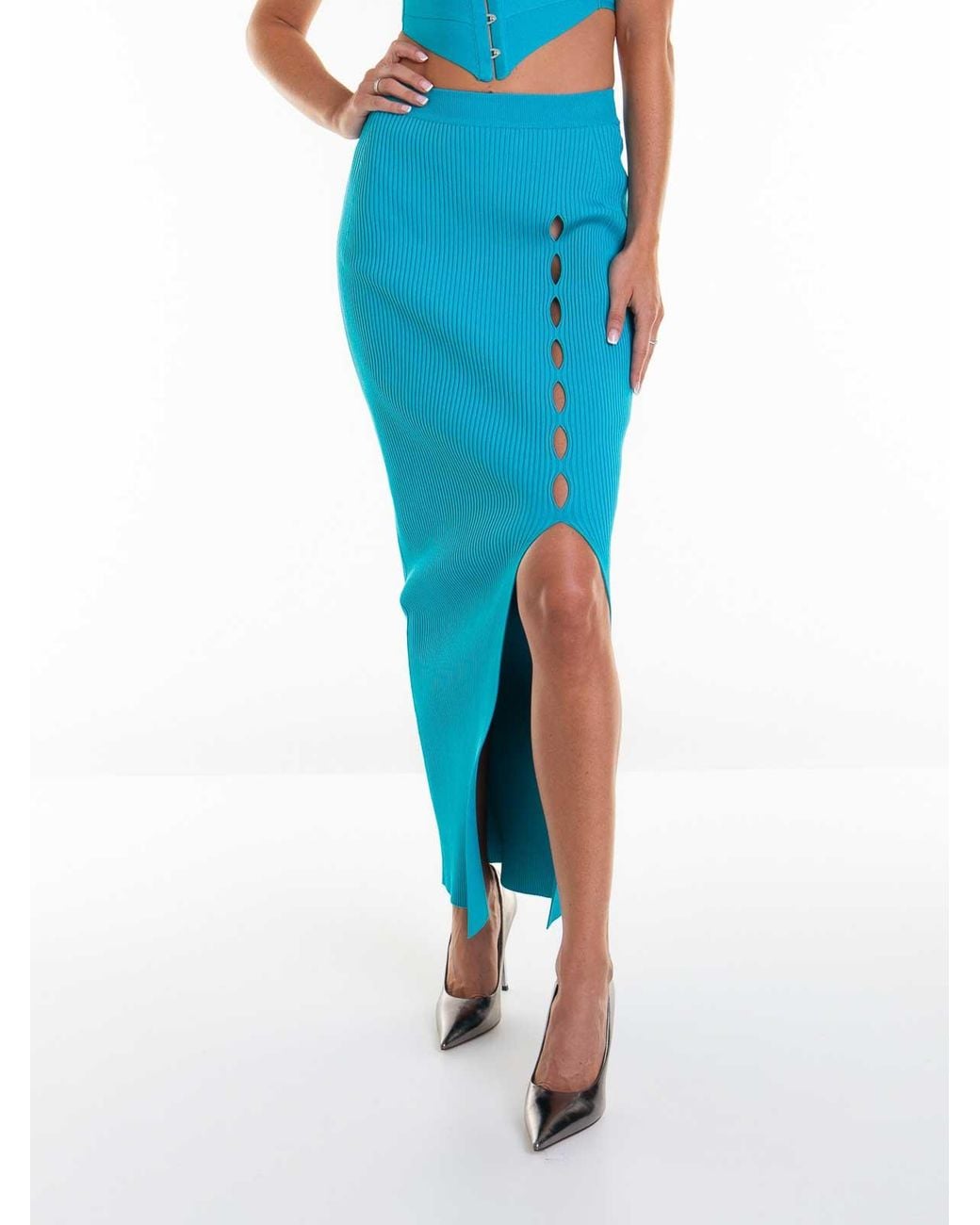 Roberto Cavalli Blue Midi Skirts