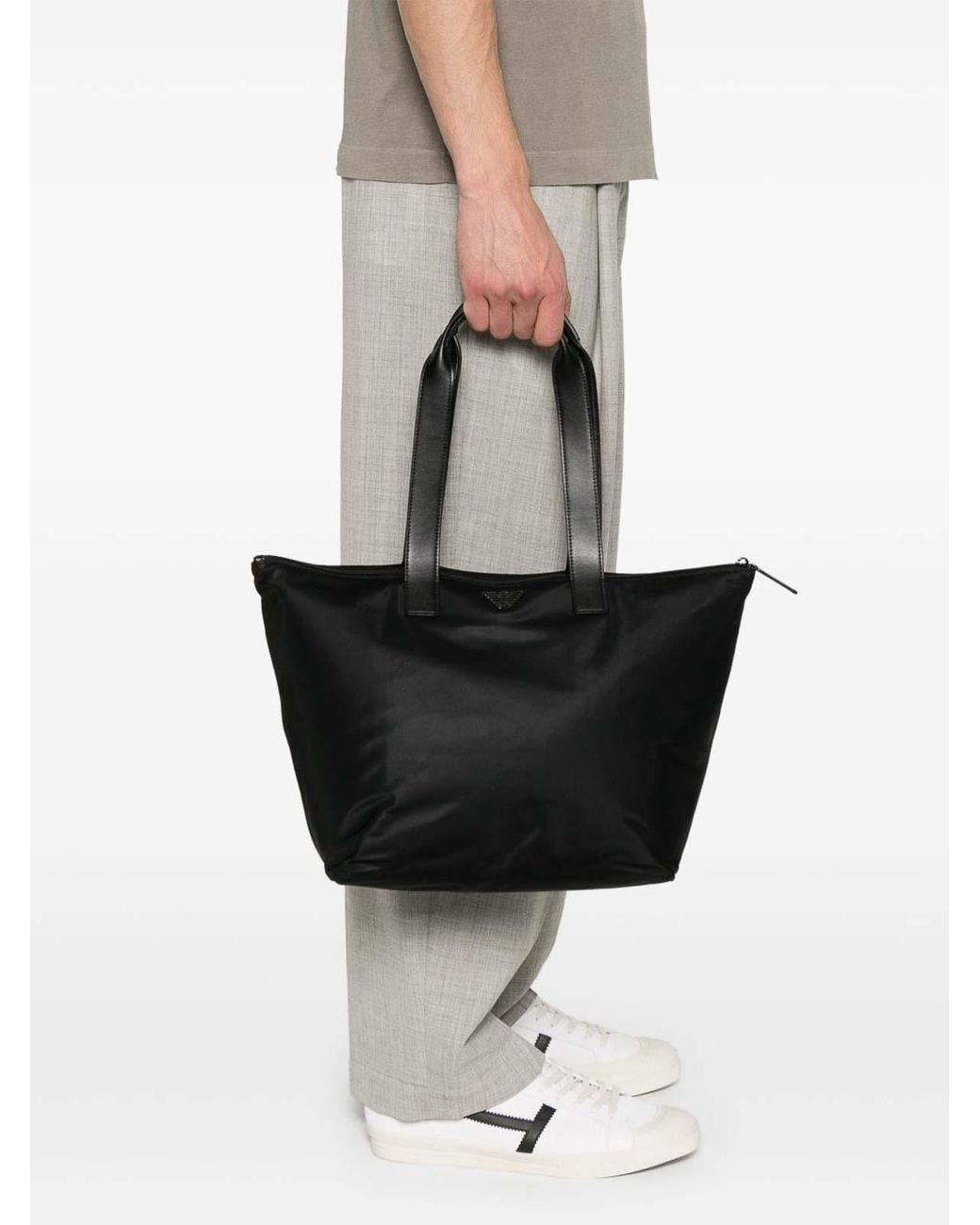 Emporio Armani Black Nylon Tote Bag for men