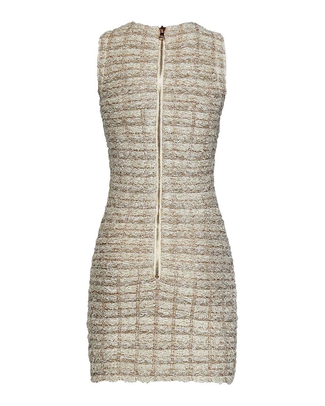 Balmain Natural Tweed Sleeveless Crew Necks
