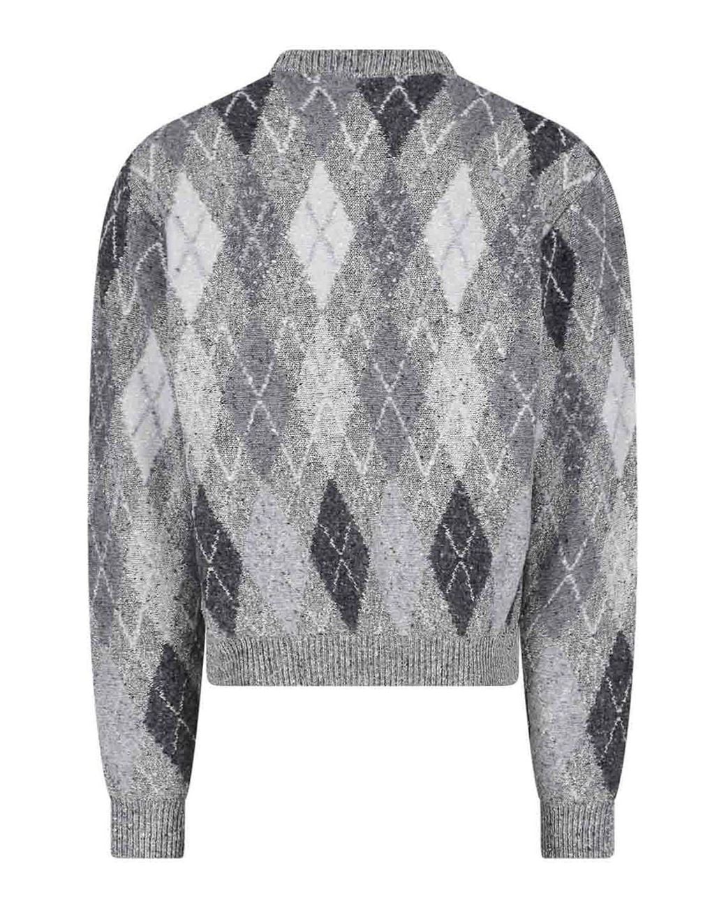 ERL Gray Argyle Sweater for men