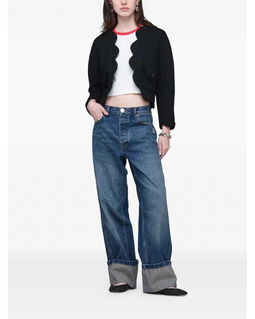 Marc Jacobs Blue Scallop Daisy Lady Jacket