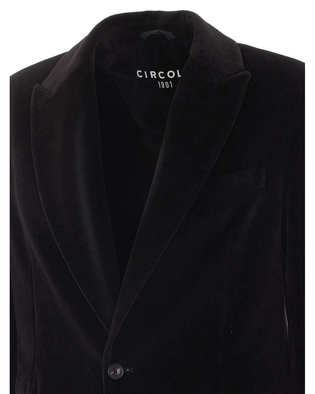 Circolo 1901 Black Velvet Single Breasted Button Jacket for men