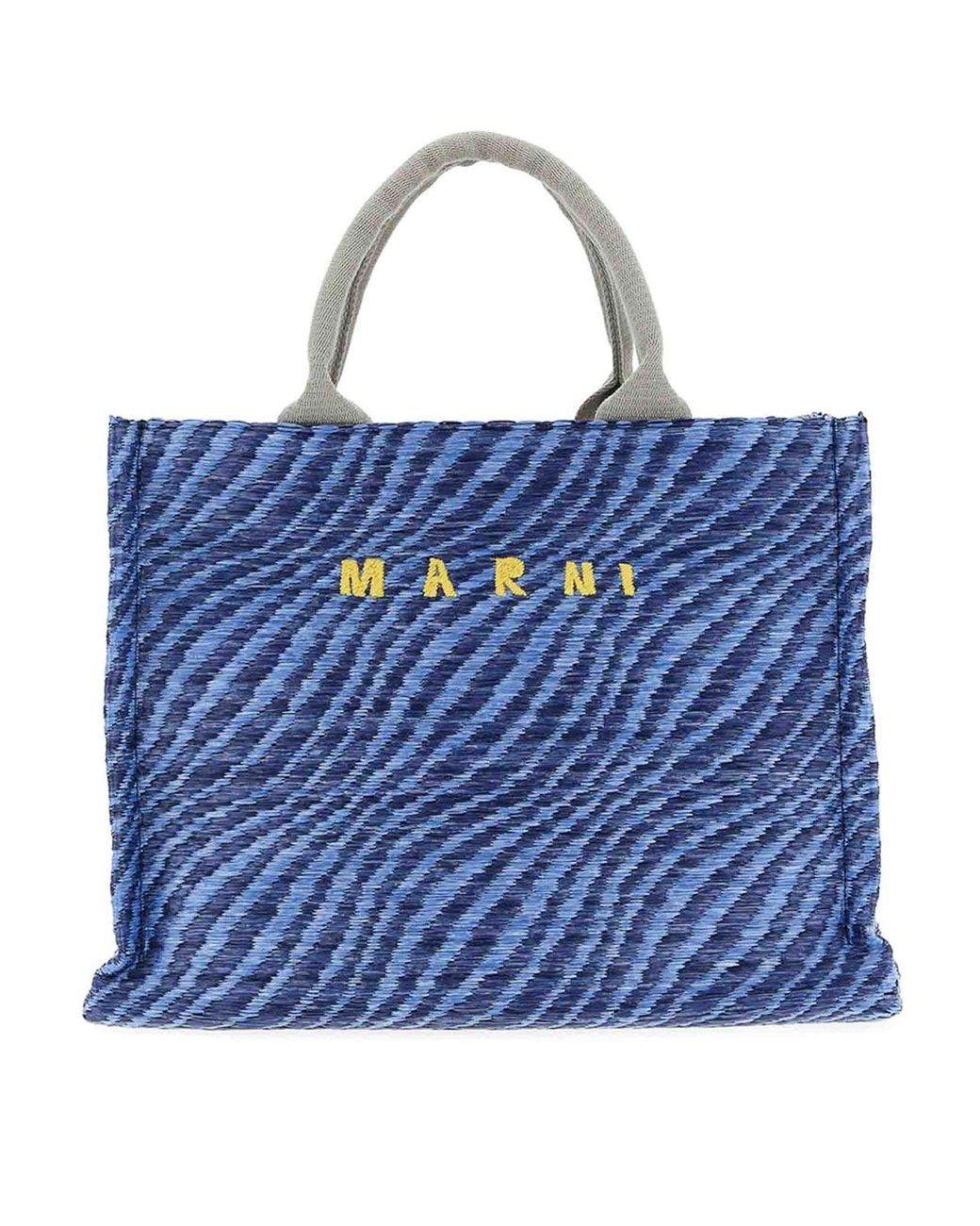 Marni Blue Raffia Handbag