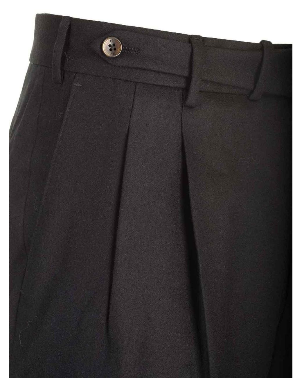 PT Torino Blue Wool And Cashmere Flannel Trousers for men