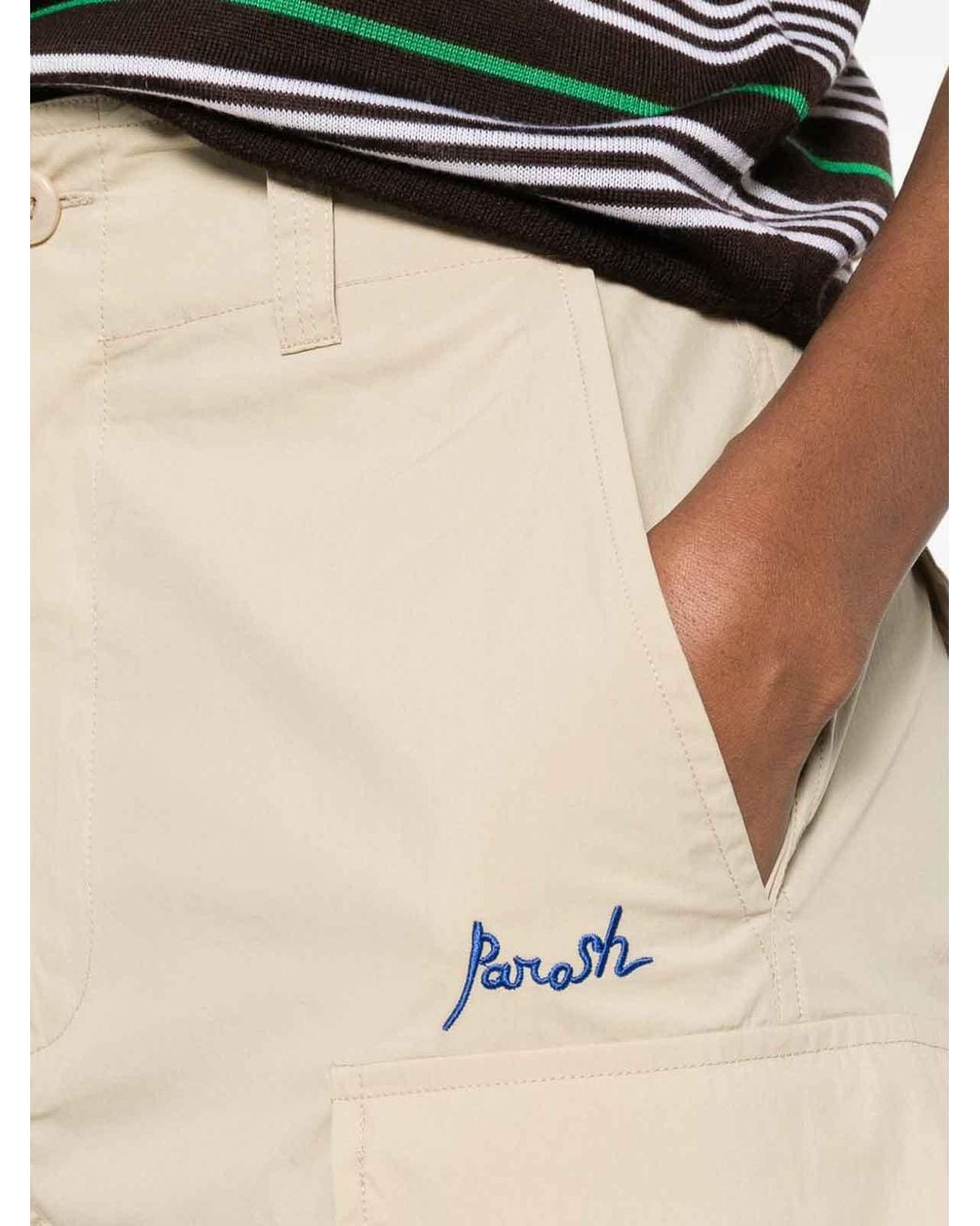 P.A.R.O.S.H. Natural Nylon And Cotton Trousers