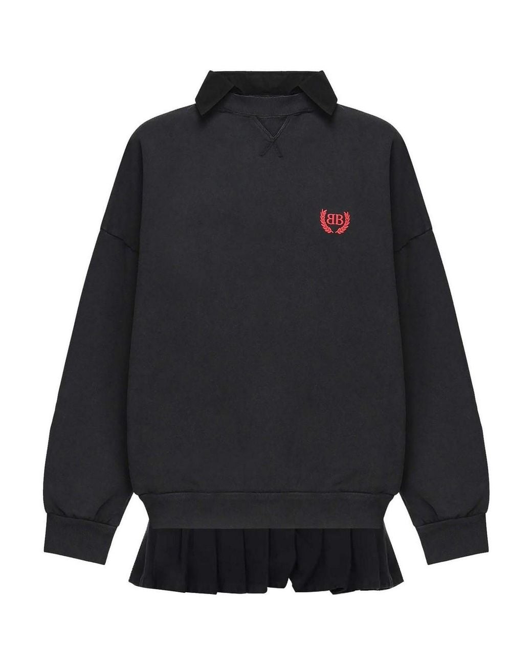 Balenciaga Blue Embroidered Polo Collar Top