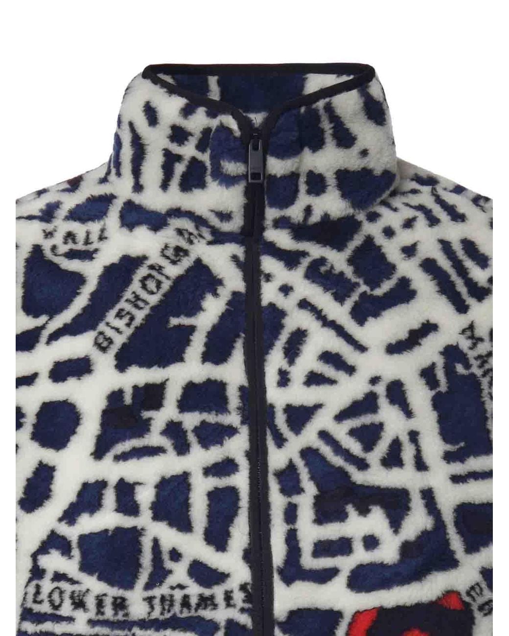 Burberry Blue Fleece Jacket With London Map for men
