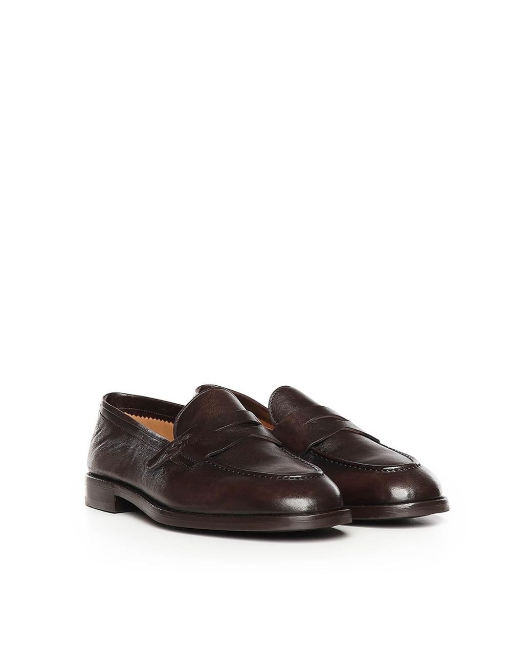 Giuliano Galiano Brown Tequila Leather Loafers for men