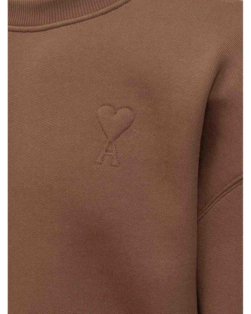 AMI Rundhalspullover in Brown für Herren