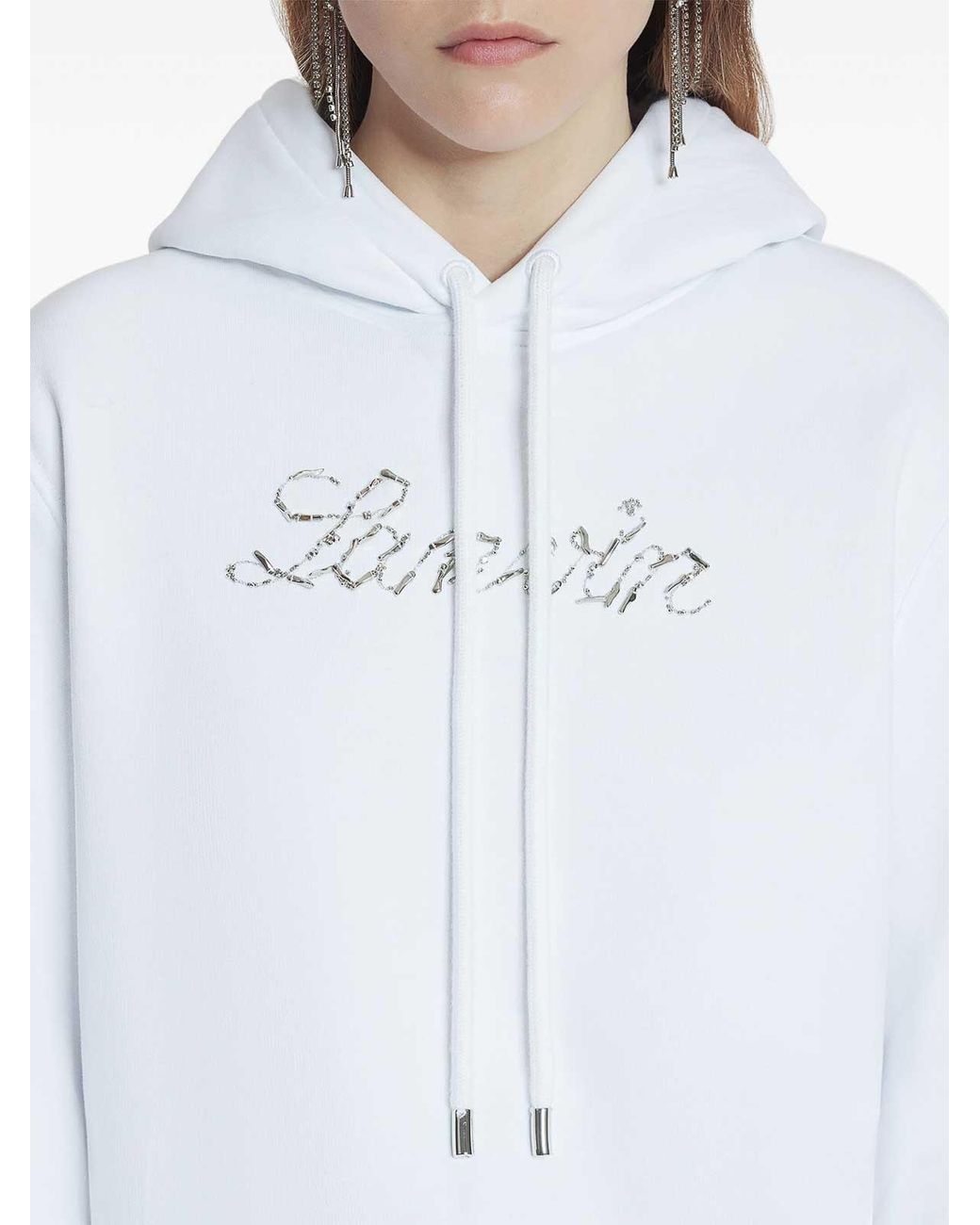 Lanvin White Hoodie Logo Manuscrit Brod