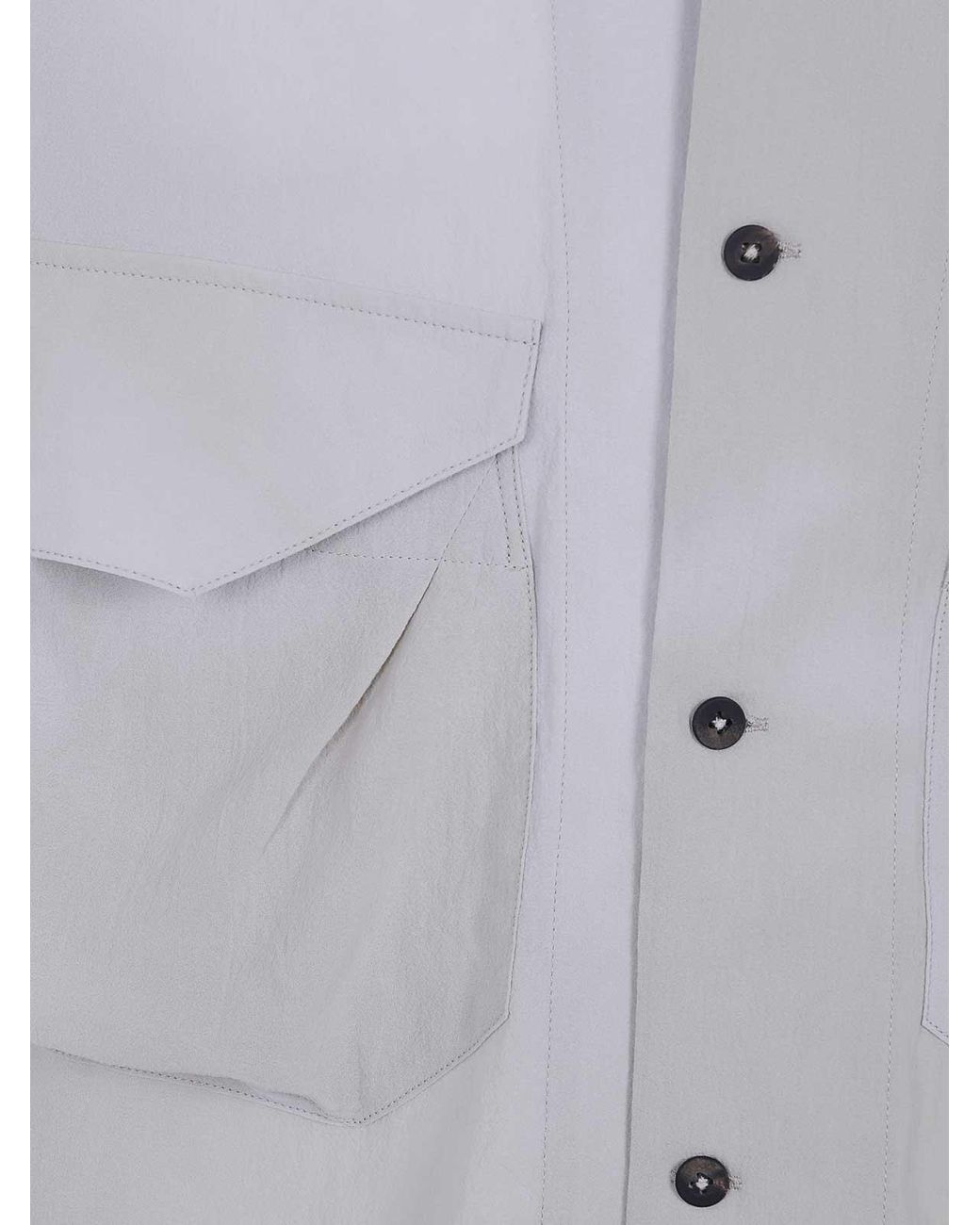 Ziggy Chen Gray Large Pocket Short Sleeves Shirt for men