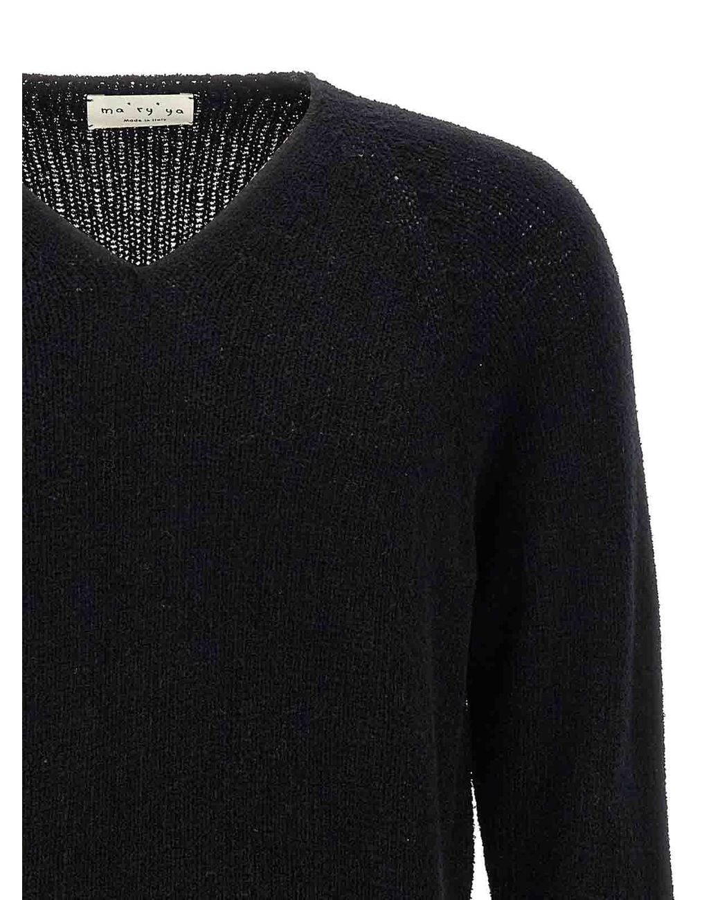 Ma'ry'ya Black Boucl Sweater for men
