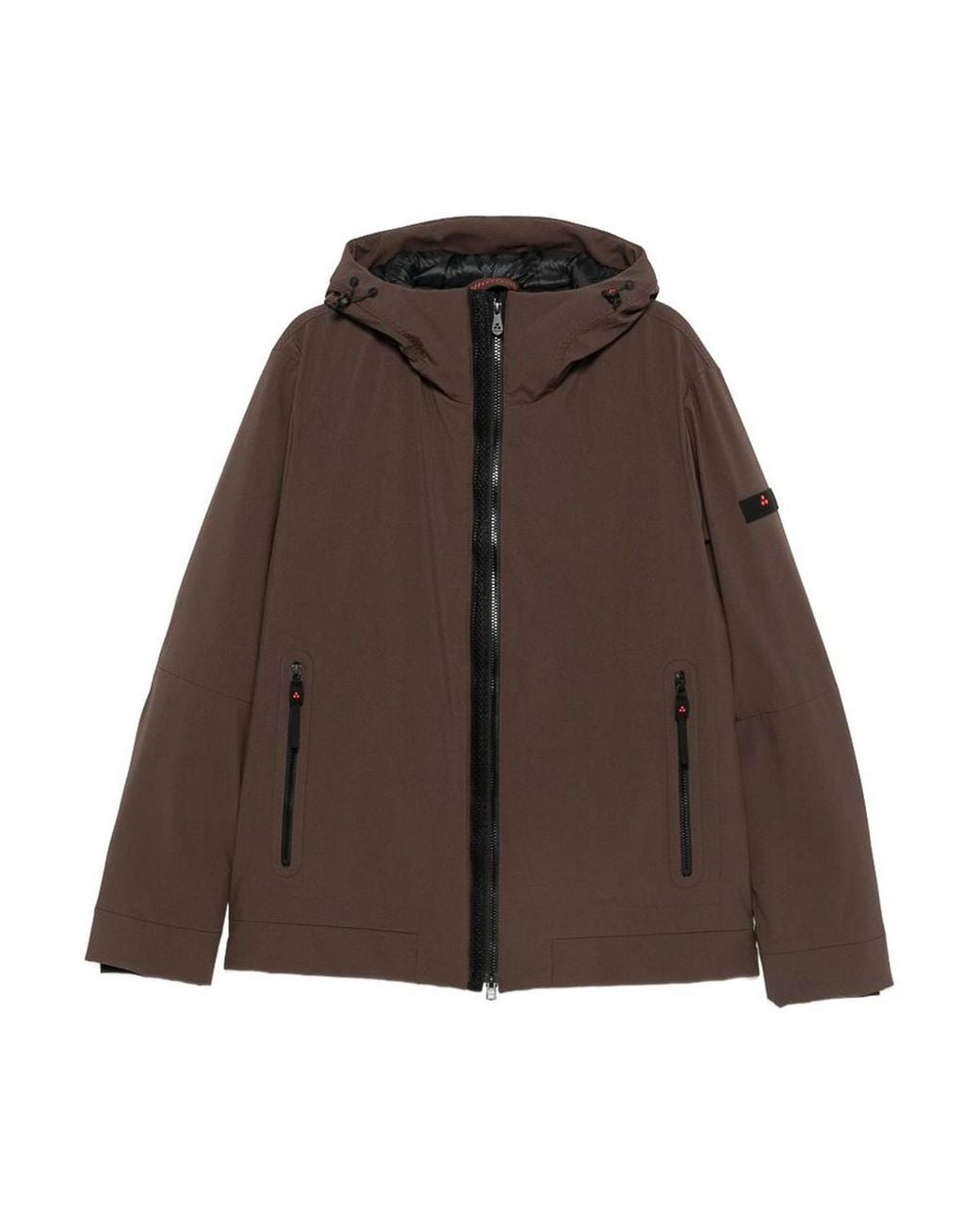 Peuterey Brown Loge Puffer Jacket With Pockets And Hood for men