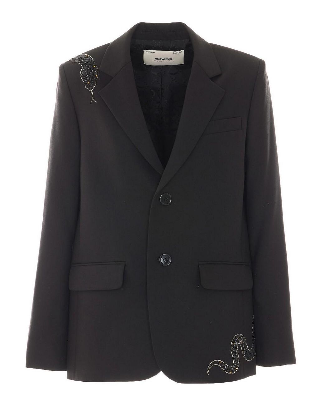 Zadig & Voltaire Black Vanille Strass Jacket