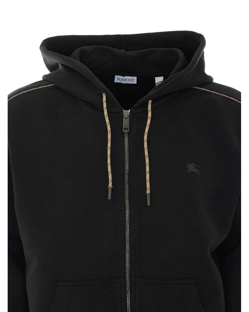 Burberry Black Sweatshirt With Zip Closure for men