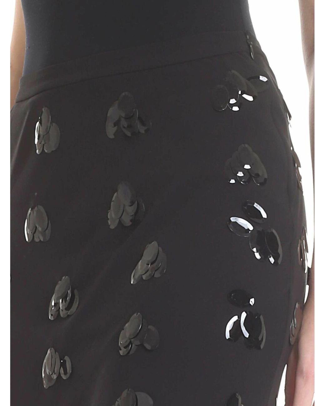 McQ Alexander McQueen Black Semitransparent Decorated Skirtin
