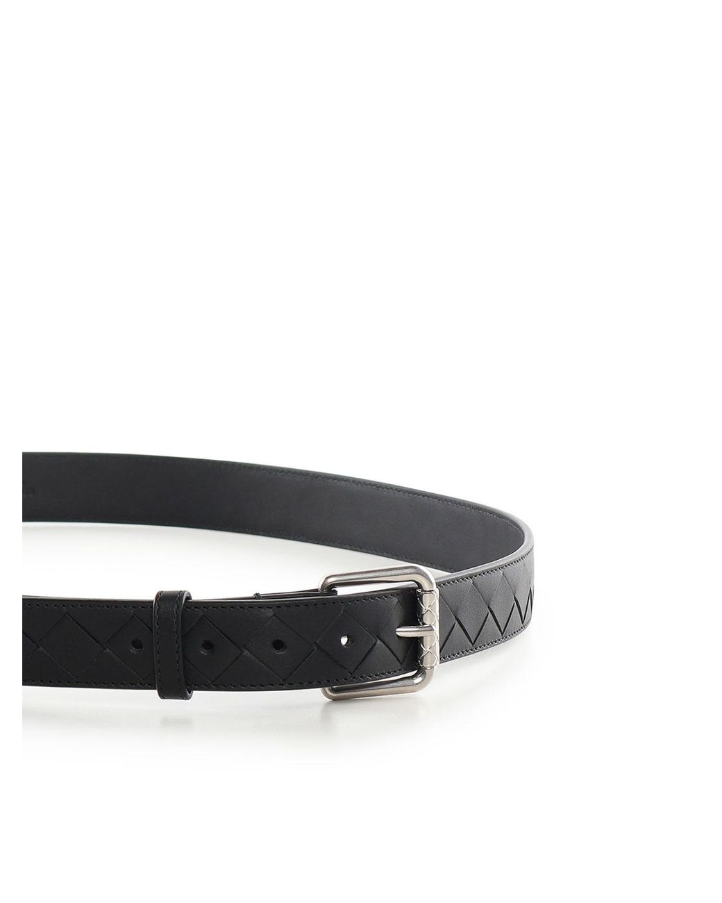 Bottega Veneta Black Intrecciato Belt for men
