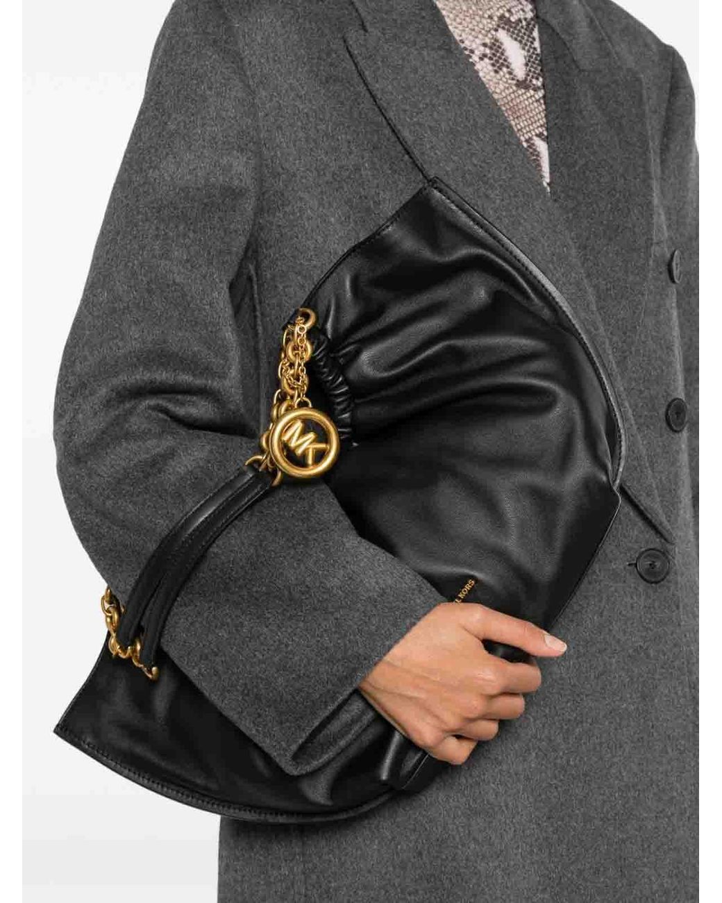 Michael Kors Black Ruched Hobo Bag