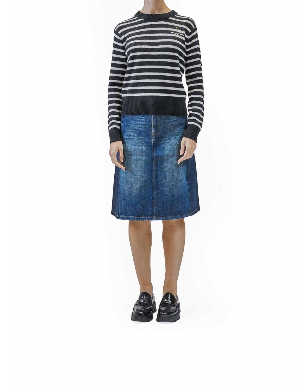 Marc Jacobs Blue Joy Striped Crewneck
