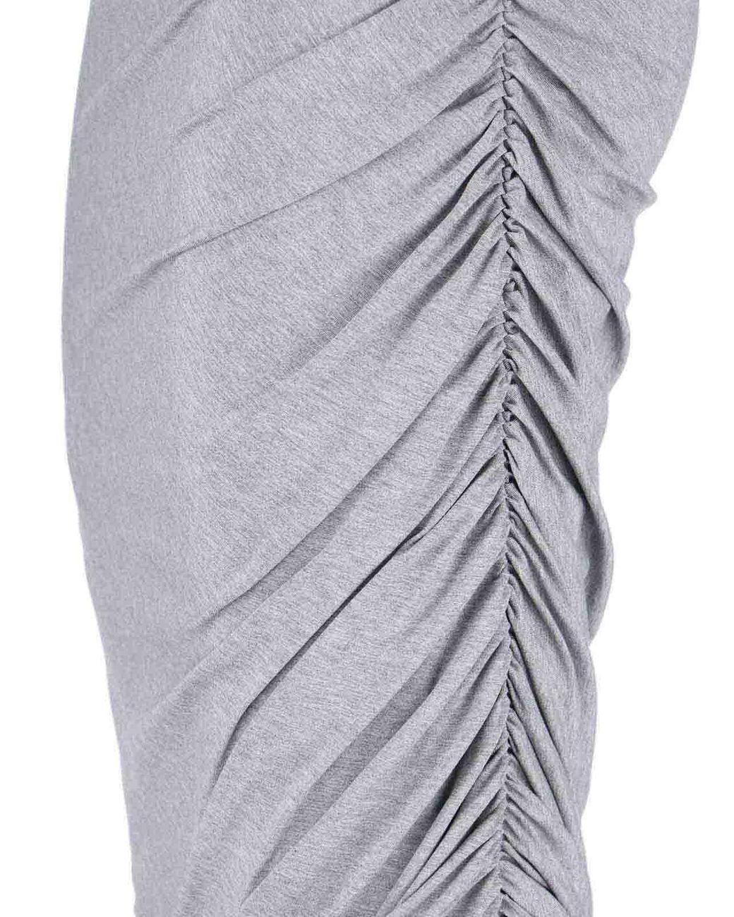 The Attico Gray Asymmetrical Midi Skirt With Draped Details