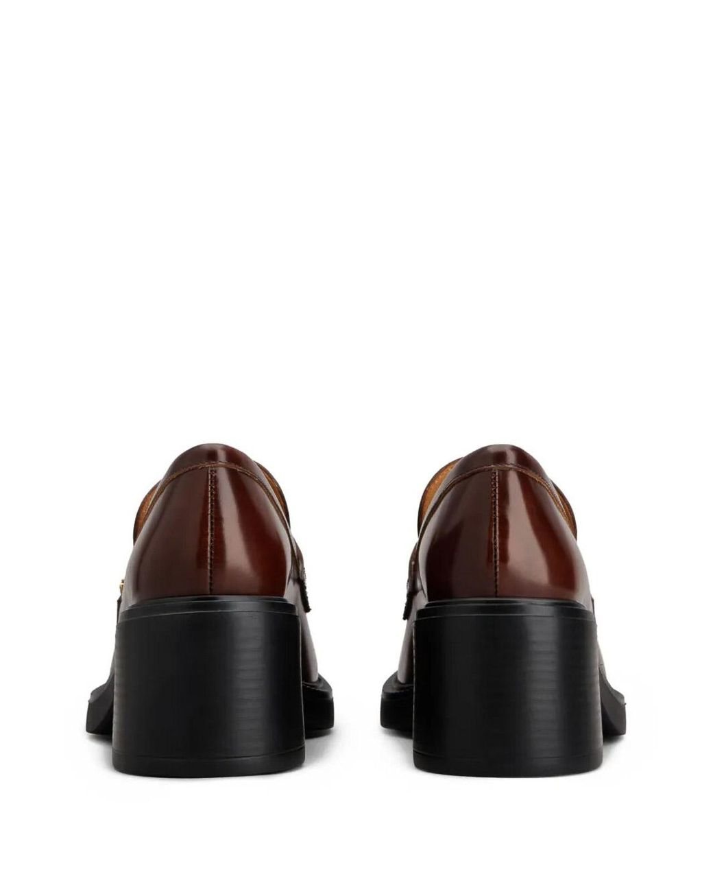 Tod's Brown Leather Heeled Penny Loafers