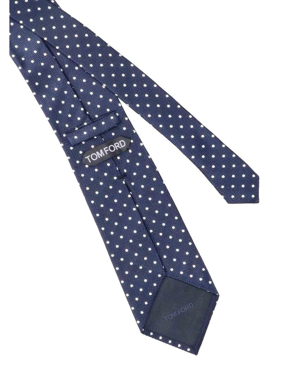 Tom Ford Blue Polka Dot Silk Necktie for men
