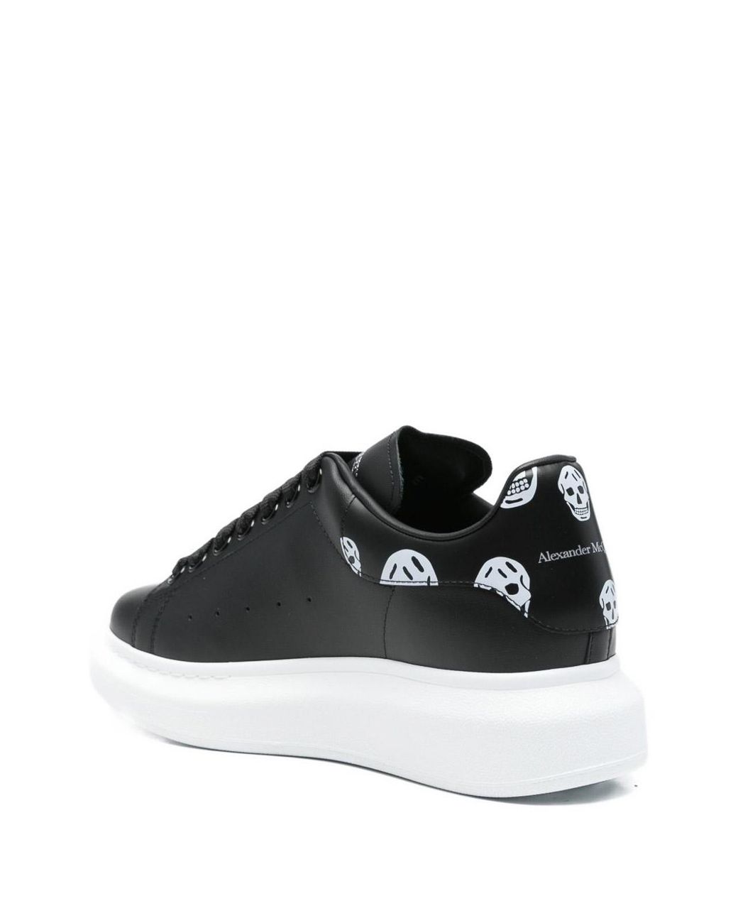 McQueen Black Oversized Skull-Print Sneakers