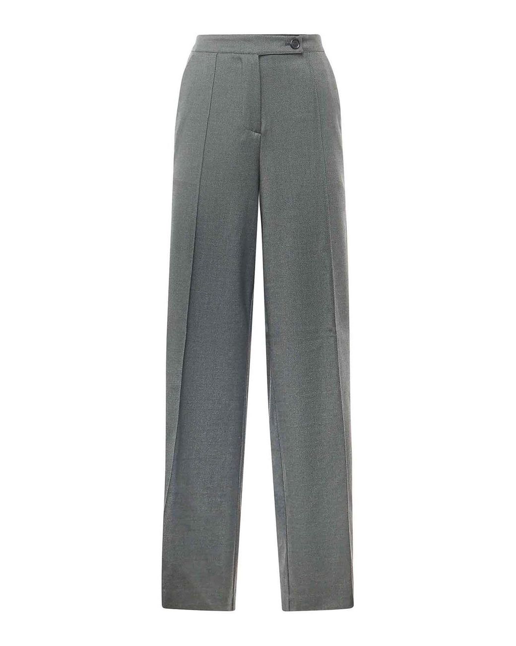Pinko Gray Placida Wool Blend Trousers