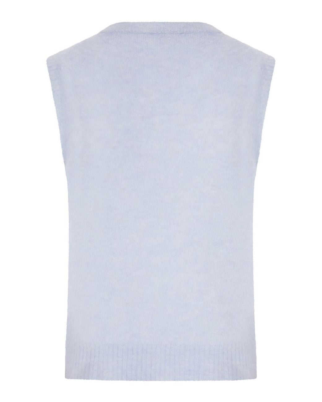 Ganni White Crewneck Knitted Vest