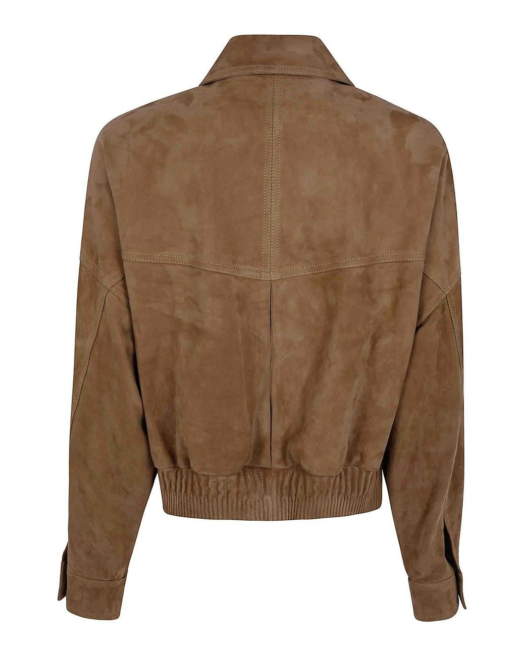 Versace Brown Blouson Leather Suede Effect Leather