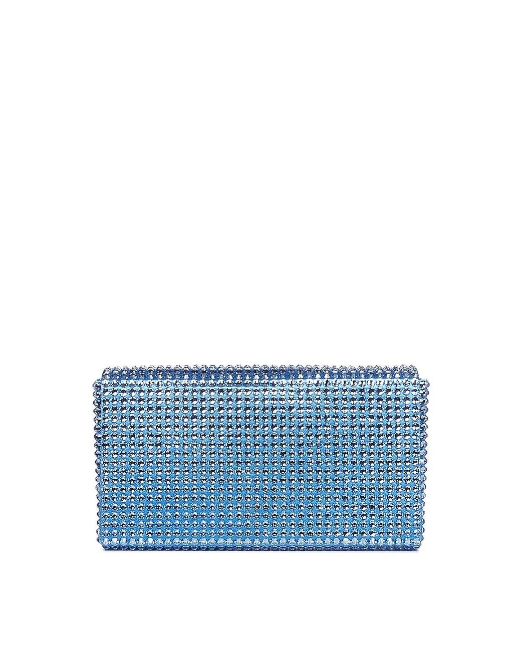 AMINA MUADDI Blue Clutch With Rhinestone