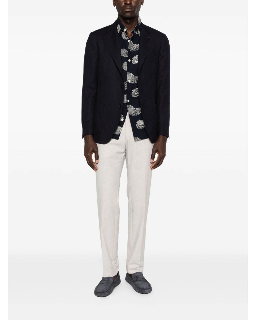 Lardini Blue Blazer With Patch Pockets for men