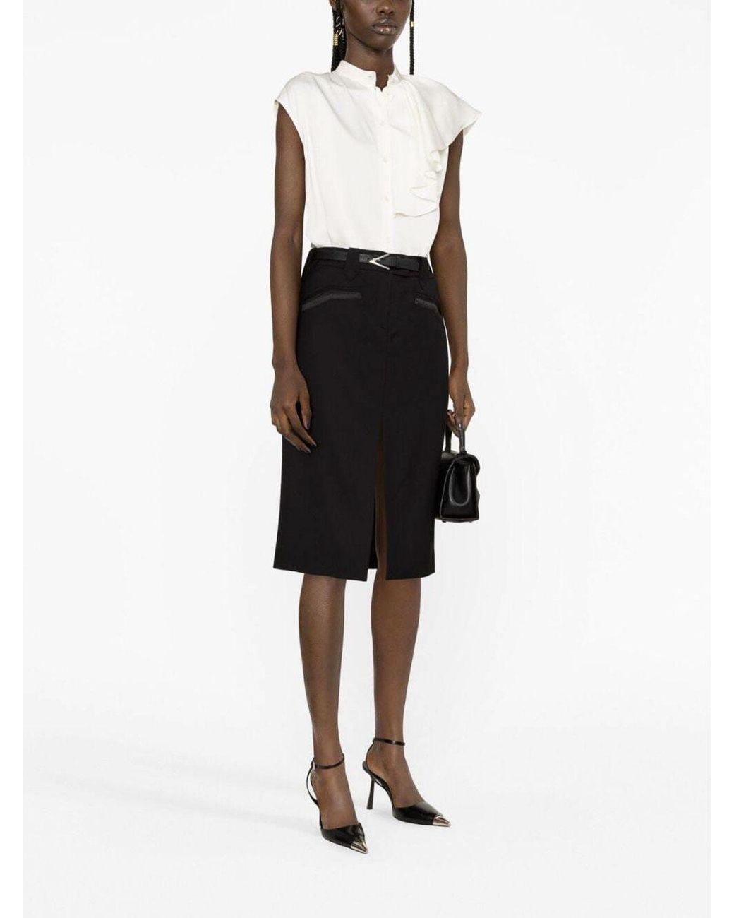 McQueen White Fuild Double Satin Shirt