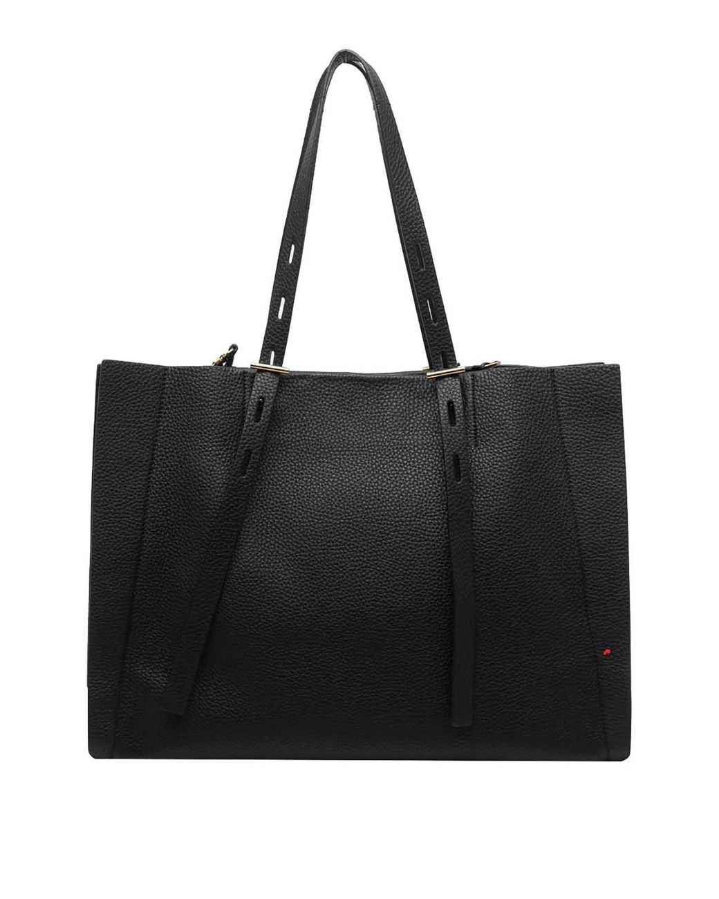 MINOBOSSI Black Leather Paula Tote Bag