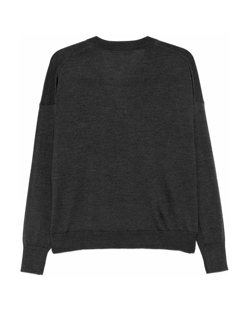 Zanone Black Wool V-Neck Jumper