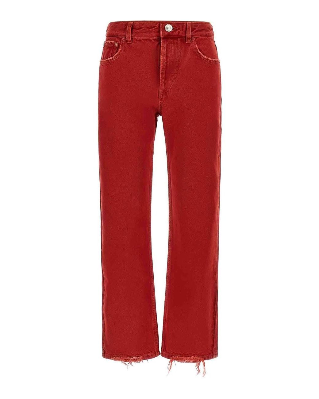 Isabel Marant Red Daya Cropped Jeans