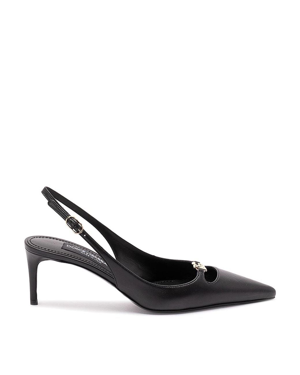 Dolce & Gabbana White Silk-Effect Nappa Leather Slingbacks